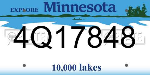 4Q17848 Minnesota License Plate