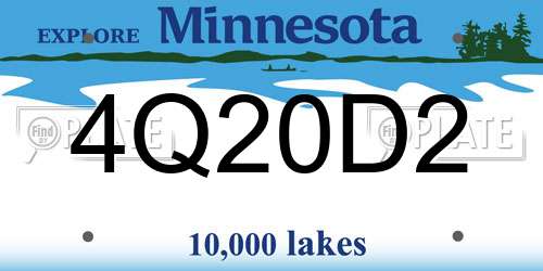 4Q20D2 Minnesota License Plate