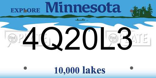 4Q20L3 Minnesota License Plate