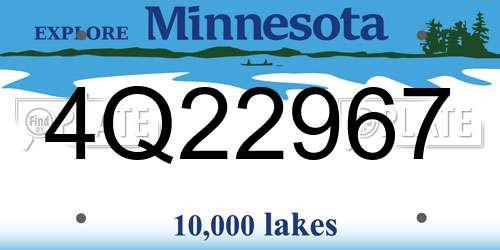 4Q22967 Minnesota License Plate