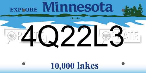 4Q22L3 Minnesota License Plate