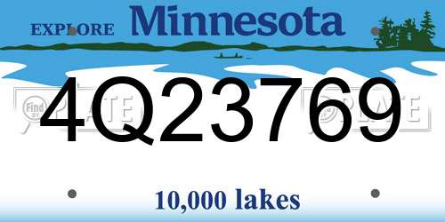 4Q23769 Minnesota License Plate