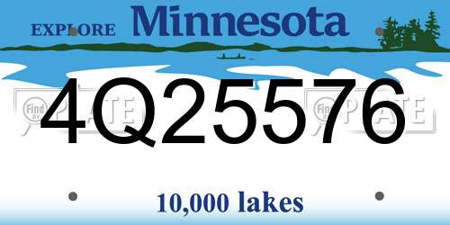 4Q25576 Minnesota License Plate