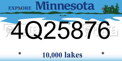 4Q25876 Minnesota License Plate