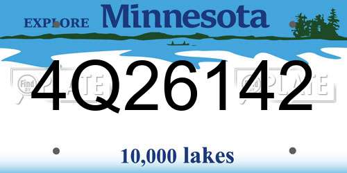 4Q26142 Minnesota License Plate