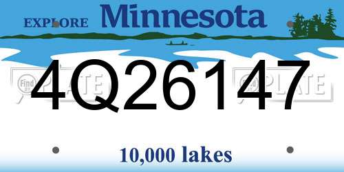 4Q26147 Minnesota License Plate