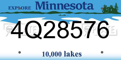 4Q28576 Minnesota License Plate