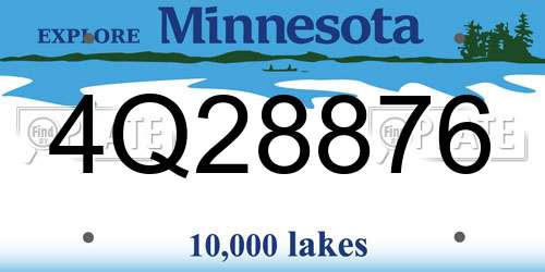 4Q28876 Minnesota License Plate