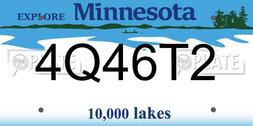 4Q46T2 Minnesota License Plate
