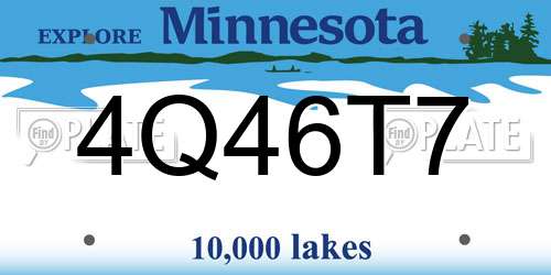 4Q46T7 Minnesota License Plate