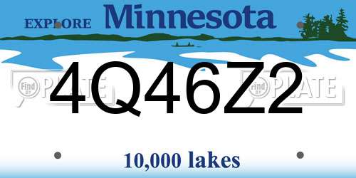 4Q46Z2 Minnesota License Plate