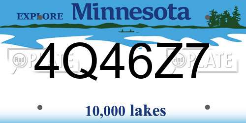4Q46Z7 Minnesota License Plate