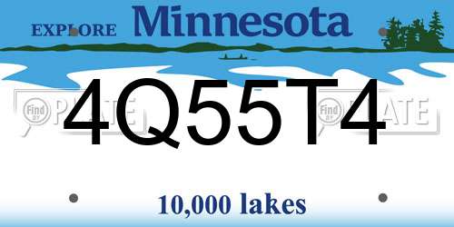 4Q55T4 Minnesota License Plate