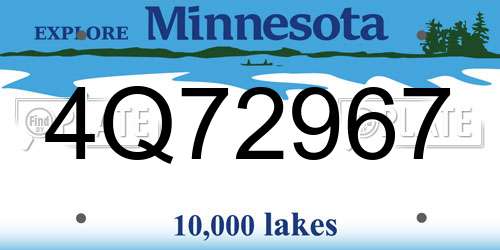 4Q72967 Minnesota License Plate