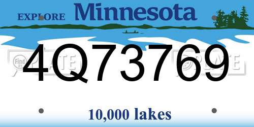 4Q73769 Minnesota License Plate
