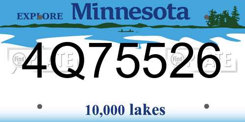4Q75526 Minnesota License Plate