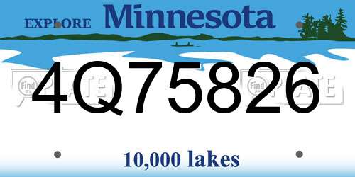 4Q75826 Minnesota License Plate