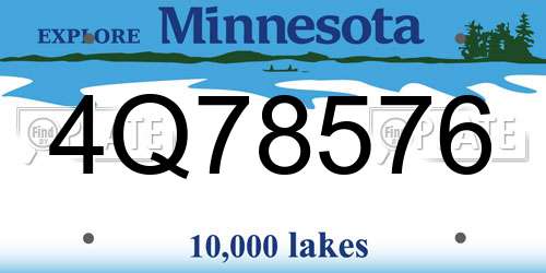 4Q78576 Minnesota License Plate