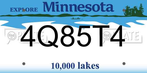 4Q85T4 Minnesota License Plate