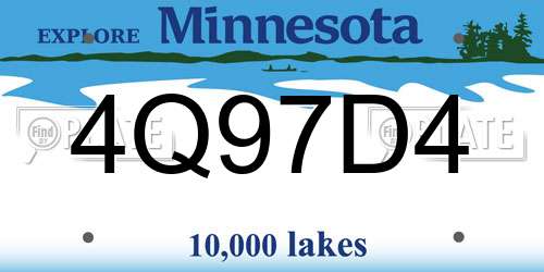 4Q97D4 Minnesota License Plate