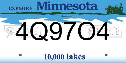 4Q97O4 Minnesota License Plate