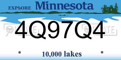 4Q97Q4 Minnesota License Plate