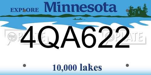 4QA622 Minnesota License Plate