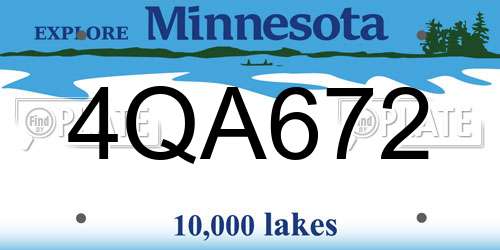 4QA672 Minnesota License Plate