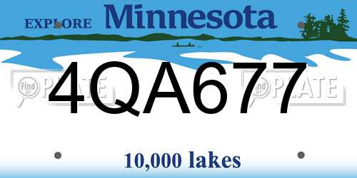 4QA677 Minnesota License Plate