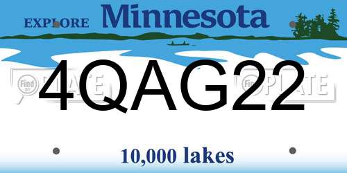 4QAG22 Minnesota License Plate