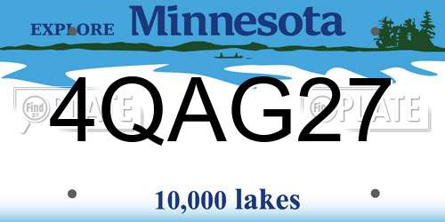 4QAG27 Minnesota License Plate