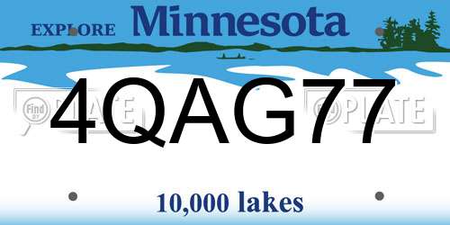 4QAG77 Minnesota License Plate