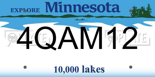 4QAM12 Minnesota License Plate