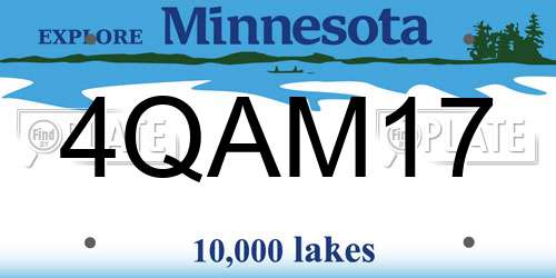 4QAM17 Minnesota License Plate