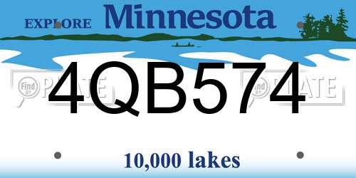 4QB574 Minnesota License Plate