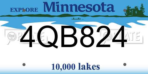 4QB824 Minnesota License Plate