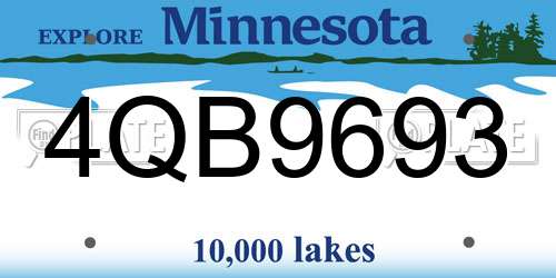 4QB9693 Minnesota License Plate