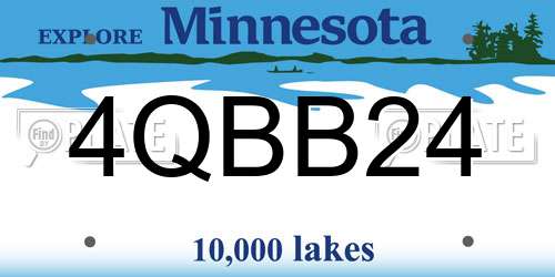 4QBB24 Minnesota License Plate