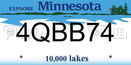 4QBB74 Minnesota License Plate