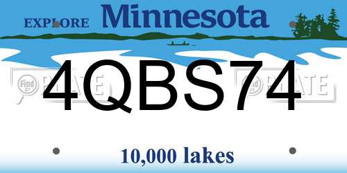 4QBS74 Minnesota License Plate