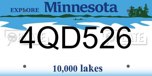 4QD526 Minnesota License Plate