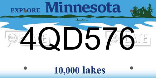 4QD576 Minnesota License Plate
