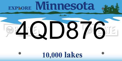 4QD876 Minnesota License Plate