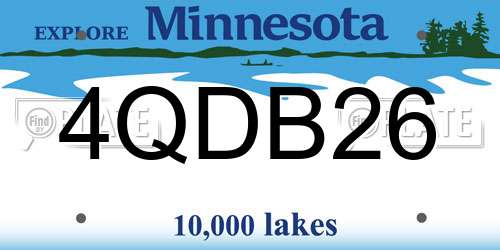 4QDB26 Minnesota License Plate