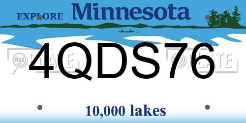 4QDS76 Minnesota License Plate