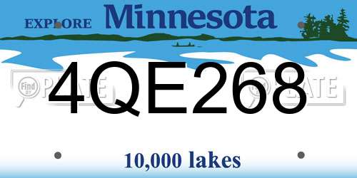 4QE268 Minnesota License Plate
