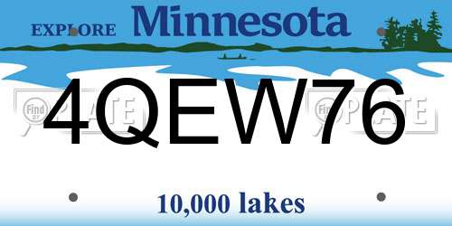 4QEW76 Minnesota License Plate