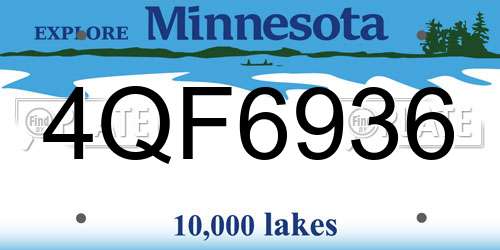 4QF6936 Minnesota License Plate