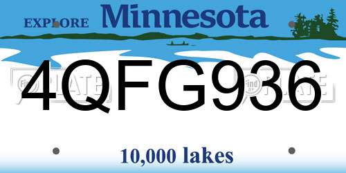 4QFG936 Minnesota License Plate