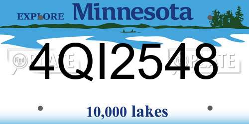 4QI2548 Minnesota License Plate
